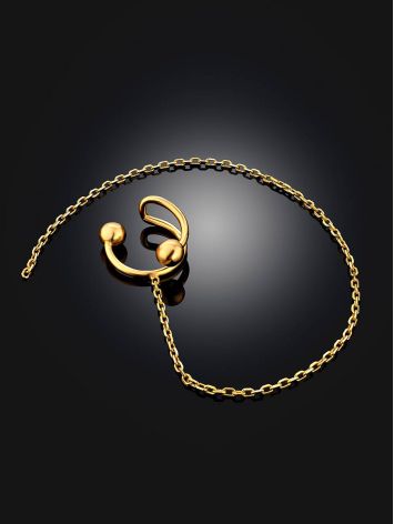 Trendy Gilded Silver Ear Cuff With Chain The ICONIC, image , picture 2