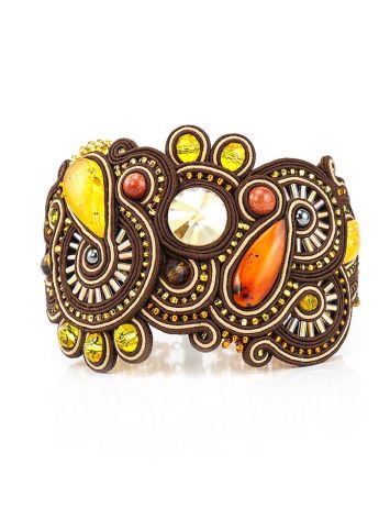 Ethnic Style Leather Amber Bracelet The India, image 