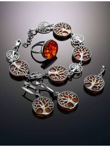 Amazing Symbolic Gift The Tree Of Life Bracelet Made in Amber And Sterling Silver, image , picture 4