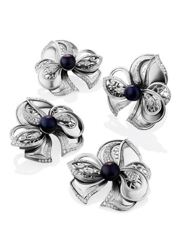 Floral Design Silver Pearl Pendant, image , picture 5