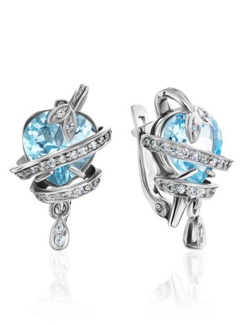 Curvaceous Silver Topaz Earrings, image 