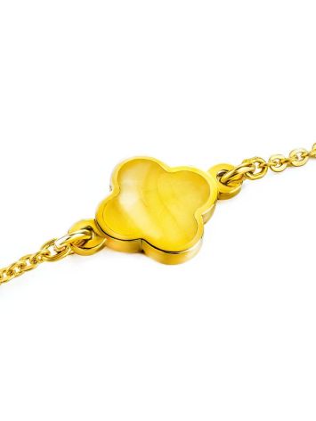 Gold-Plated Chain Bracelet With Honey Amber The Monaco, image , picture 3