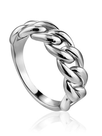 Chain Design Silver Ring The ICONIC, Ring Size: 8 / 18, image 