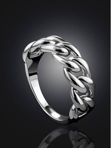 Chain Design Silver Ring The ICONIC, Ring Size: 6.5 / 17, image , picture 2