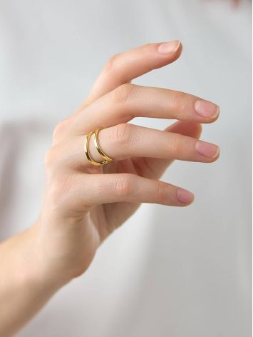 Designer Gold Plated Silver Adjustable Ring The Liquid, Ring Size: Adjustable, image , picture 4