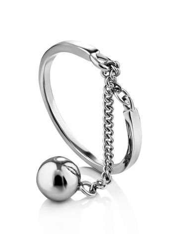 Silver Dangle Charm Ring The ICONIC, Ring Size: Adjustable, image 