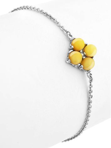 Refined Silver Amber Chain Bracelet, image , picture 3