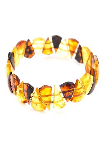 Multicolor Amber Flat Beaded Bracelet, image , picture 3