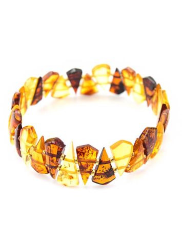 Multicolor Amber Flat Beaded Bracelet, image , picture 4