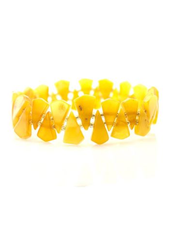 Bright Amber Flat Beaded Elastic Bracelet, image , picture 3