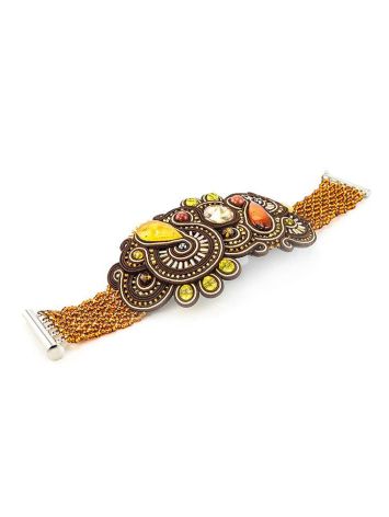 Ethnic Style Leather Amber Bracelet The India, image , picture 2