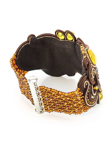 Ethnic Style Leather Amber Bracelet The India, image , picture 4
