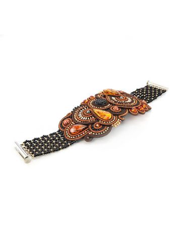 Designer Leather Amber Braided Bracelet The India, image , picture 2