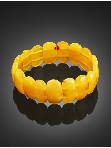 High Polished Honey Amber Elastic Bracelet, image , picture 2