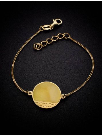 Gold-Plated Bracelet With Honey Amber The Monaco, image , picture 2