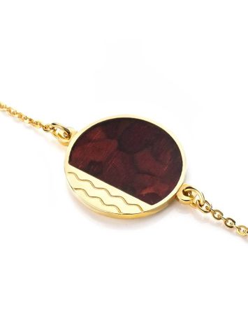 Gold-Plated Chain Bracelet With Cherry Amber The Monaco, image , picture 5