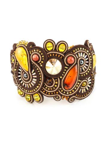 Ethnic Style Leather Amber Bracelet The India, image , picture 5