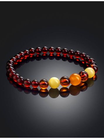 Multicolor Amber Ball Beaded Bracelet, image , picture 2