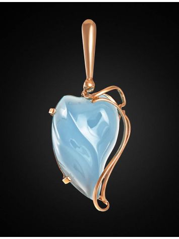 Bold Golden Pendant With Synthetic Chalcedony The Serenade, image , picture 2