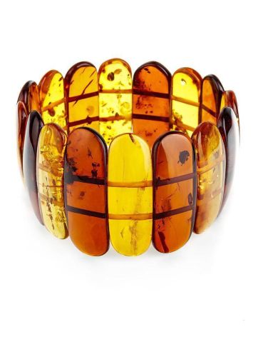 Bold Multicolor Amber Flat Beaded Bracelet, image 
