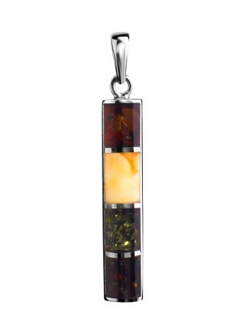 Bar Amber Pendant In Sterling Silver The London, image 