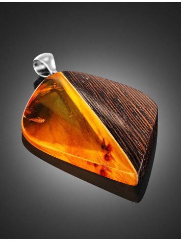 Wenge Wood Pendant With Lemon Amber The Indonesia, image , picture 2