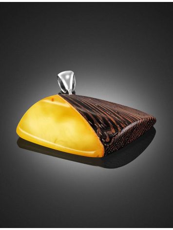 Wenge Wood Pendant With Honey Amber The Indonesia, image , picture 2