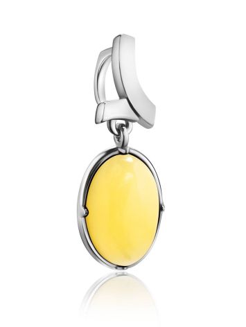 Simplistic Design Silver Amber Pendant, image , picture 3