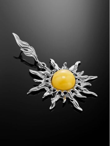 Silver Amber Sun Shaped Pendant The Helios, image , picture 2