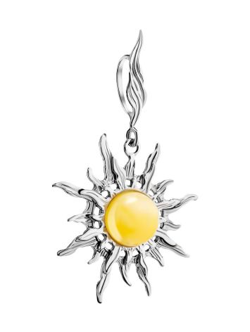 Silver Amber Sun Shaped Pendant The Helios, image , picture 3