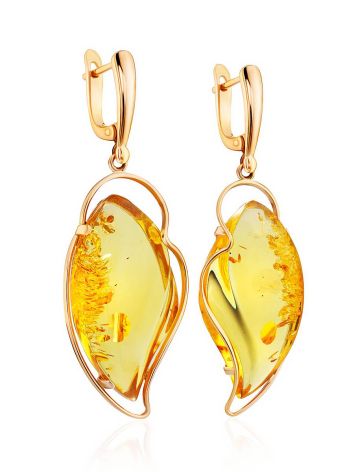 Lustrous Gold Amber Dangle Earrings The Rialto, image , picture 3