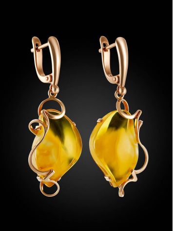 Gorgeous Curvaceous Gold Amber Earrings The Rialto, image , picture 3