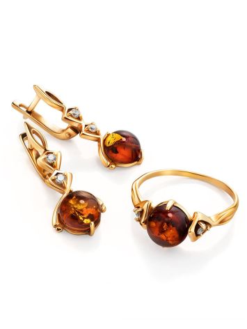 Ultra Feminine Gold Amber Earrings The Sambia, image , picture 4