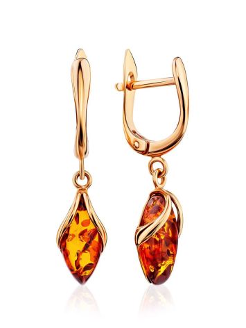 Luminous Gold Amber Earrings The Snowdrop, image 