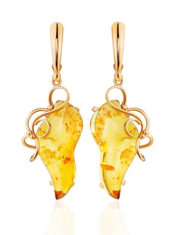 Gorgeous Gold Amber Dangle Earrings The Rialto, image 
