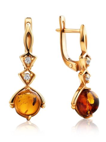 Ultra Feminine Gold Amber Earrings The Sambia, image 