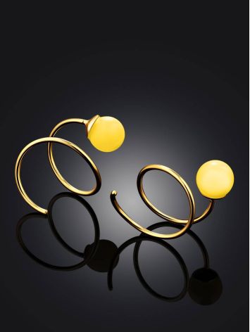 Gilded Silver Amber Spiral Hoop Earrings The Palazzo, image , picture 2