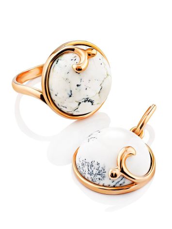 Elegant Gilded Silver Dendritic Opal Pendant, image , picture 5