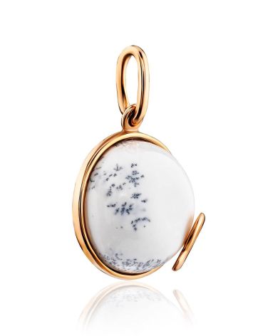 Elegant Gilded Silver Dendritic Opal Pendant, image , picture 4