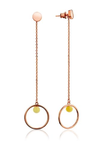 Chic Rose Plated Silver Amber Dangle Earrings The Palazzo, image 