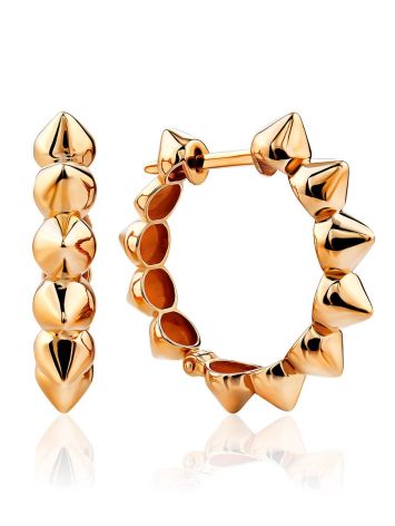 Glam Rock Style Gold Spike Hoop Earrings The Roxy, image 