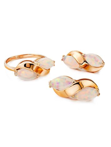 Stylish Gold Opal Ring, Ring Size: 8.5 / 18.5, image , picture 5