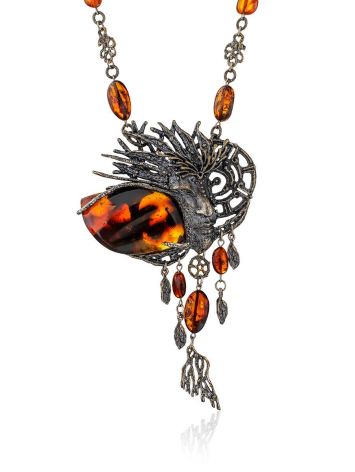 Fabulous Amber Brass Designer Necklace The Pandora, image 