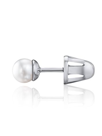 The PEARL M Silver Stud Earring, image , picture 2
