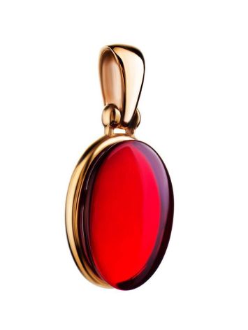Oval Amber Pendant In Gold The Sangria, image 