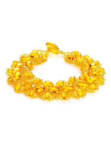Lemon Amber Braided Bracelet With Glass Beads The Fable, image 