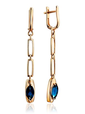 Ultra Stylish Gold Topaz Chain Earrings, image 