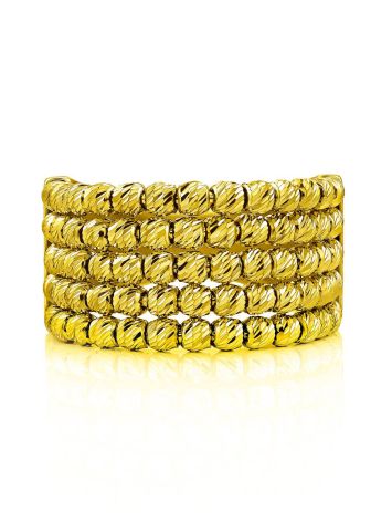 Ultra Feminine Gilded Silver Beaded Ring The Sparkling, Ring Size: 7 / 17.5, image , picture 3