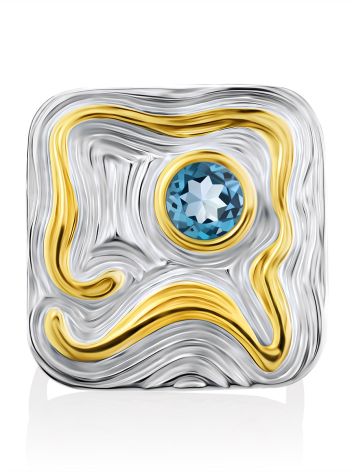 Abstract Design Gilded Silver Topaz Ring, Ring Size: 8.5 / 18.5, image , picture 3