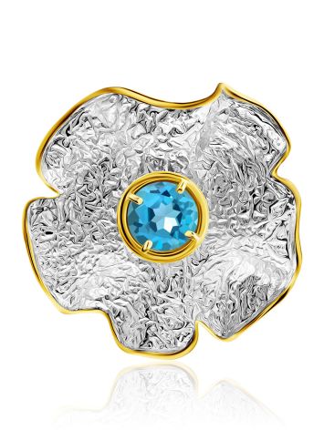 Floral Design Silver Topaz Ring, Ring Size: 8 / 18, image , picture 3